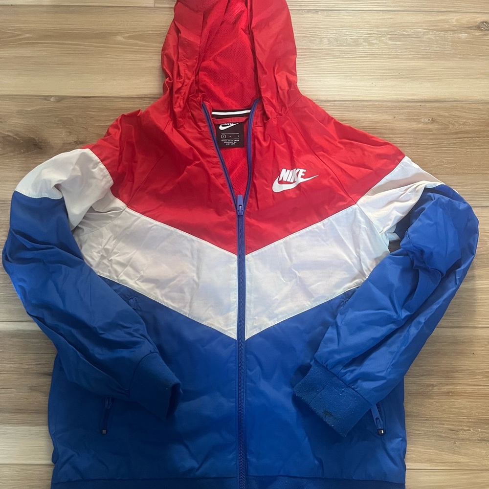 Nike Tri-Color Hooded Jacket - Red, White, Blue